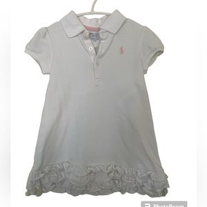 LIKE NEW Ralph Lauren White Polo Dress 24 Months w Pink Pony